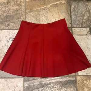 Red skater mini skirt